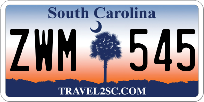 SC license plate ZWM545