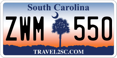 SC license plate ZWM550