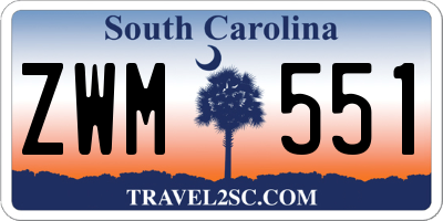 SC license plate ZWM551
