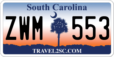 SC license plate ZWM553