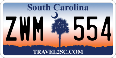 SC license plate ZWM554