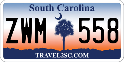 SC license plate ZWM558