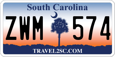 SC license plate ZWM574