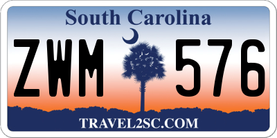 SC license plate ZWM576