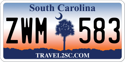 SC license plate ZWM583