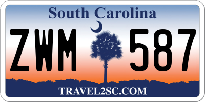 SC license plate ZWM587