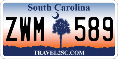 SC license plate ZWM589
