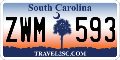 SC license plate ZWM593