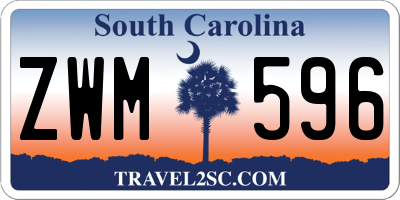 SC license plate ZWM596