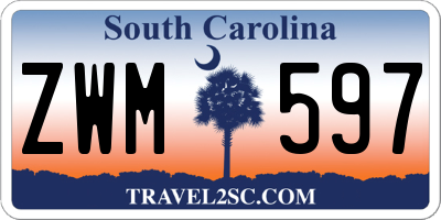 SC license plate ZWM597