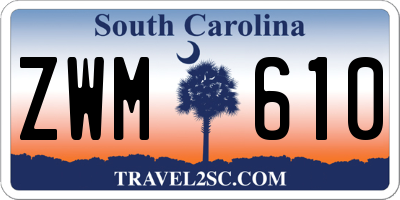 SC license plate ZWM610
