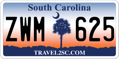 SC license plate ZWM625