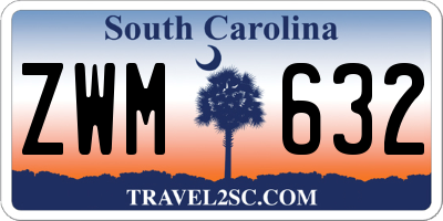 SC license plate ZWM632