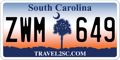 SC license plate ZWM649