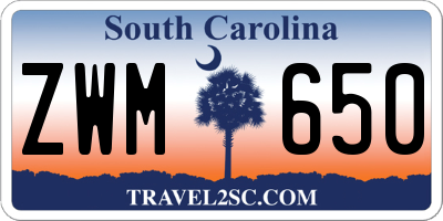 SC license plate ZWM650