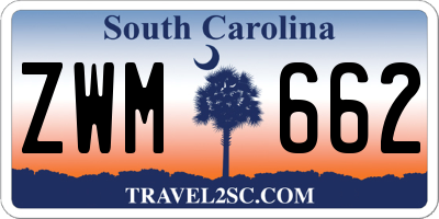 SC license plate ZWM662