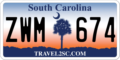 SC license plate ZWM674