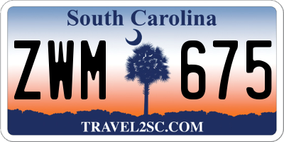 SC license plate ZWM675