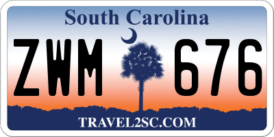 SC license plate ZWM676