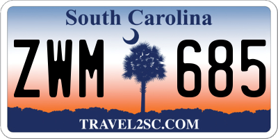 SC license plate ZWM685