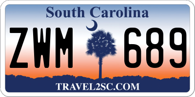 SC license plate ZWM689