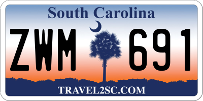 SC license plate ZWM691