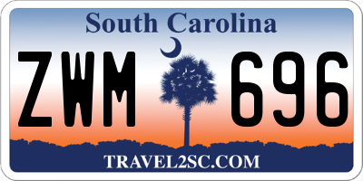 SC license plate ZWM696