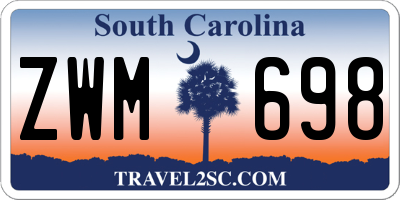 SC license plate ZWM698