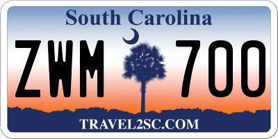 SC license plate ZWM700