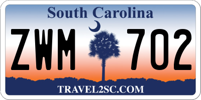 SC license plate ZWM702