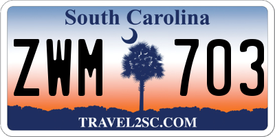 SC license plate ZWM703