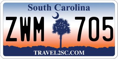 SC license plate ZWM705