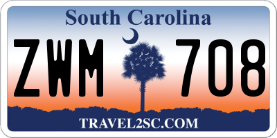 SC license plate ZWM708