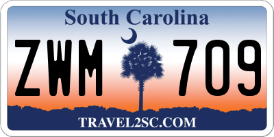 SC license plate ZWM709