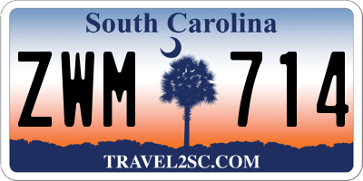 SC license plate ZWM714