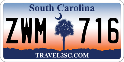 SC license plate ZWM716