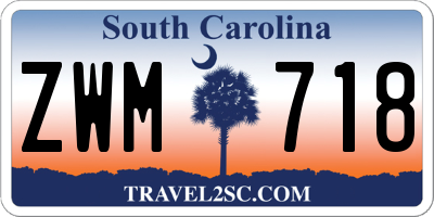 SC license plate ZWM718