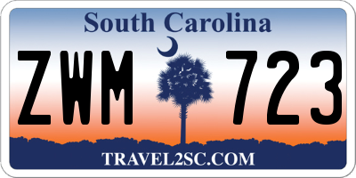 SC license plate ZWM723