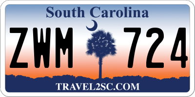 SC license plate ZWM724