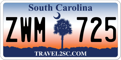 SC license plate ZWM725