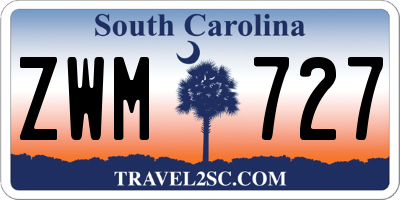 SC license plate ZWM727