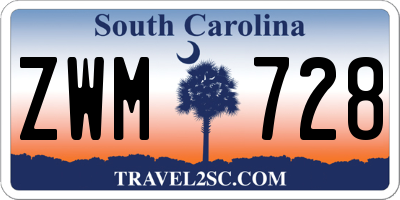 SC license plate ZWM728