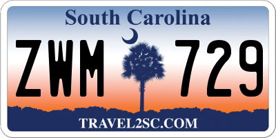 SC license plate ZWM729
