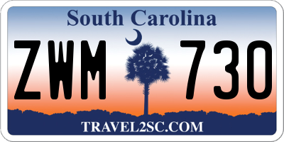SC license plate ZWM730