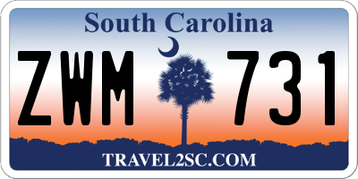 SC license plate ZWM731