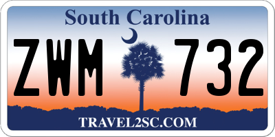 SC license plate ZWM732