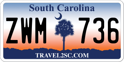 SC license plate ZWM736