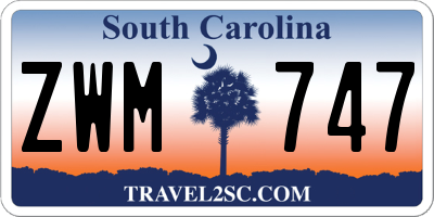 SC license plate ZWM747