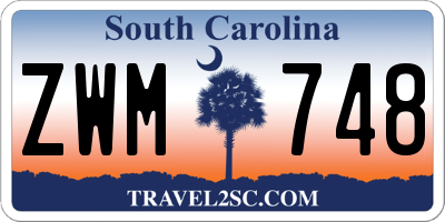 SC license plate ZWM748