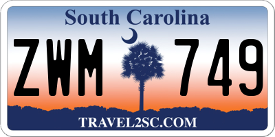 SC license plate ZWM749